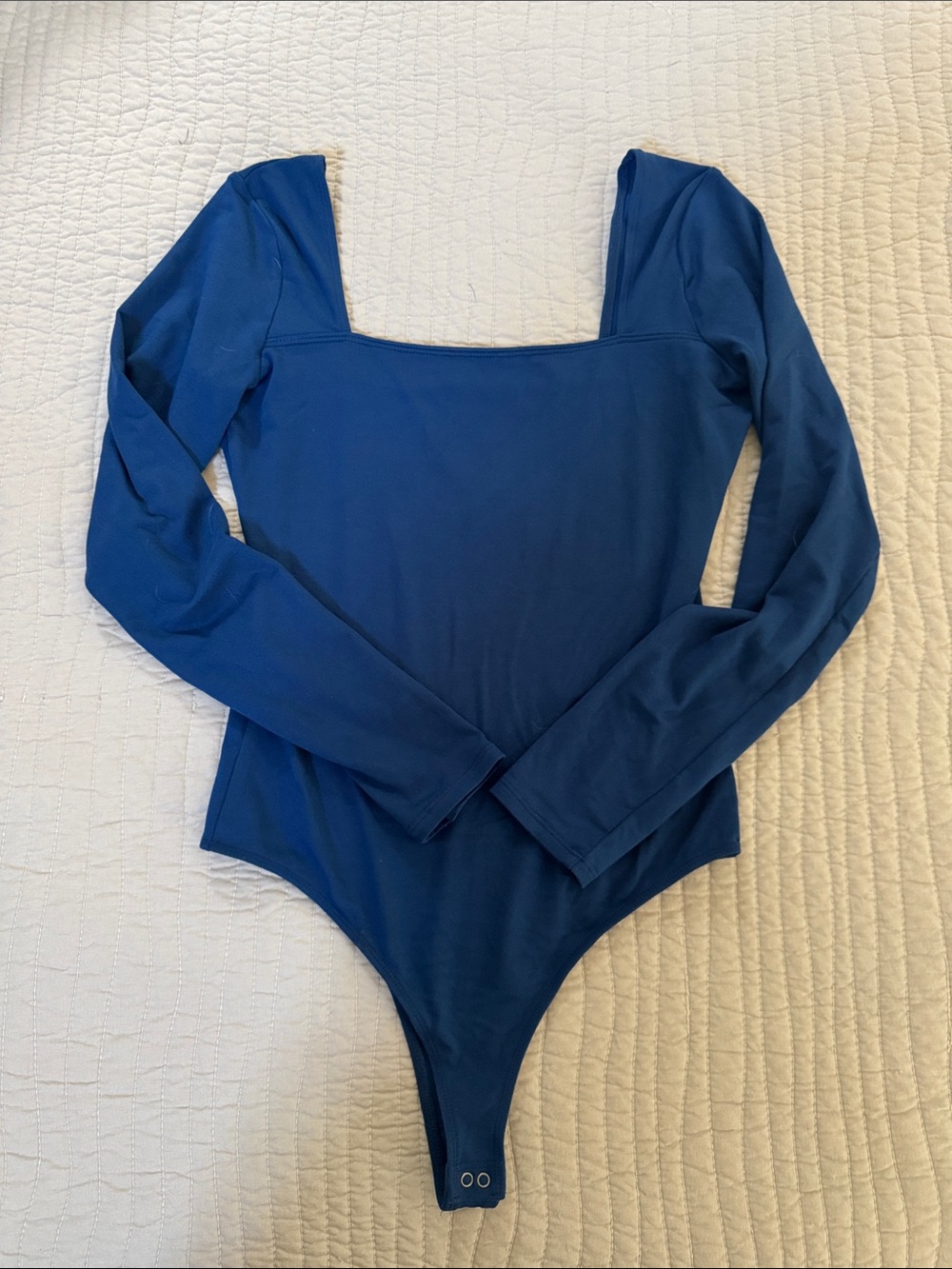 Hollister Long-Sleeve Square Neck Bodysuit in Navy Blue